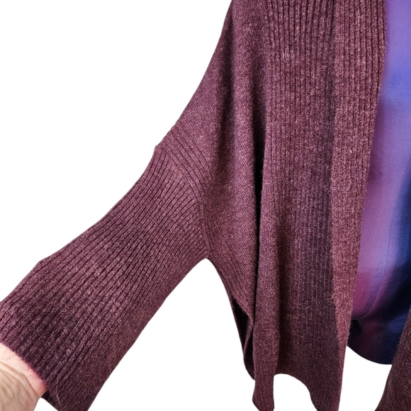NWT A New Day Aubergine Cozy Relaxed Fit Cardigan Sweater Size One Size R8 - Picture 4 of 9
